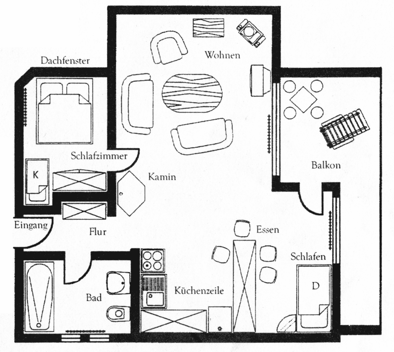 Skizze FeWo Wasserkuppe Familie Harnier
